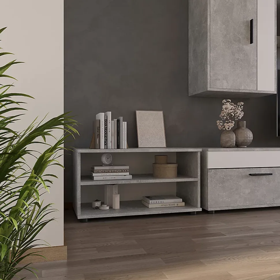 Vicco Étagère à livres Béton 70.8x38.9cm avec 2 compartiments