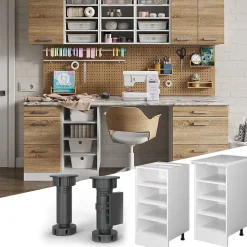 Vicco Étagère basse Blanc 40cm avec étagères ouvertes, sans PT