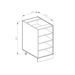 Vicco Étagère basse Blanc 40cm avec étagères ouvertes, sans PT