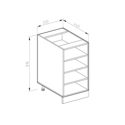 Vicco Étagère basse Blanc 20cm avec étagères ouvertes, avec PT