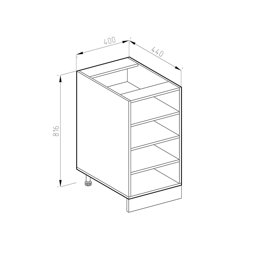Vicco Étagère basse Blanc 40cm avec étagères ouvertes, avec PT