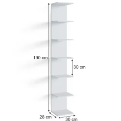Vicco Étagère Blanc 28x190cm Lot de 2