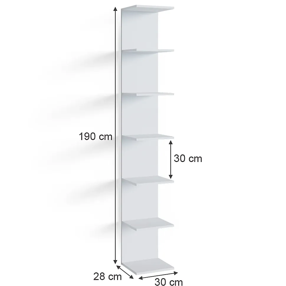 Vicco Étagère Blanc 28x190cm Lot de 2