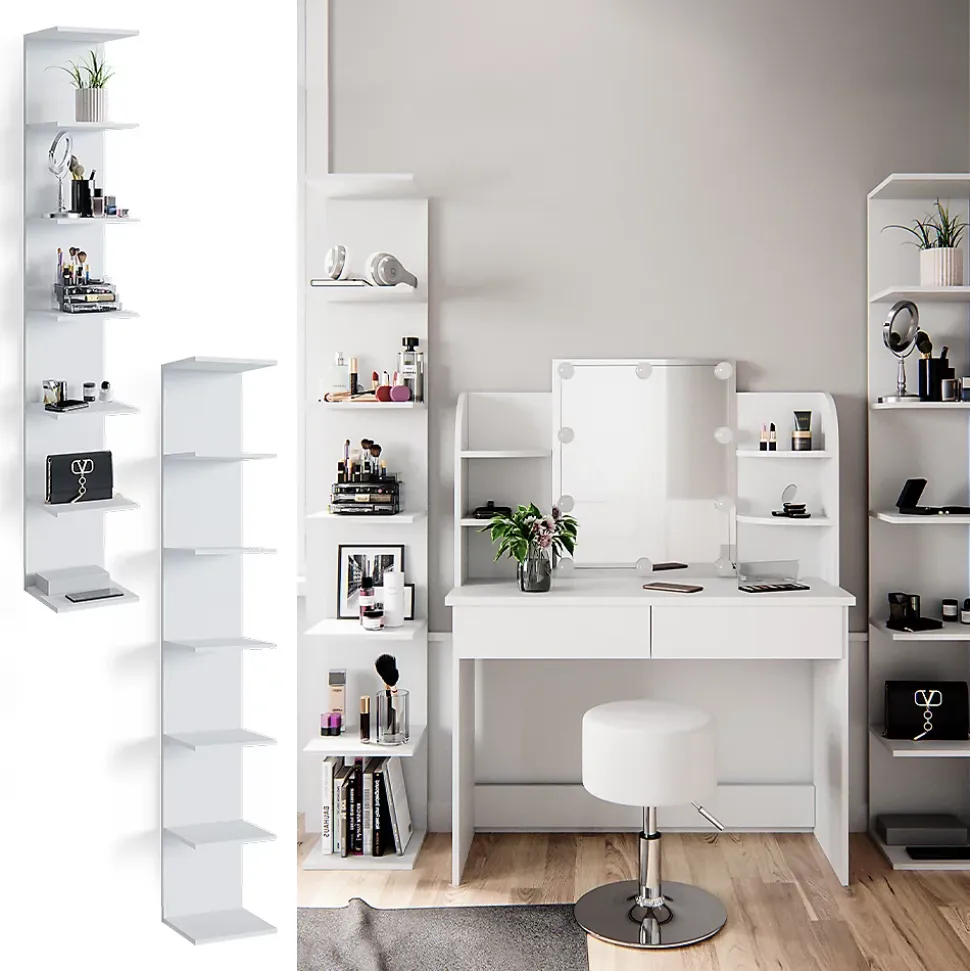 Vicco Étagère Blanc 28x190cm Lot de 2
