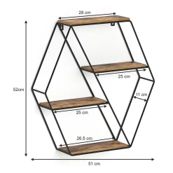 Vicco Étagère Bois antique 51x52cm Forme dangle