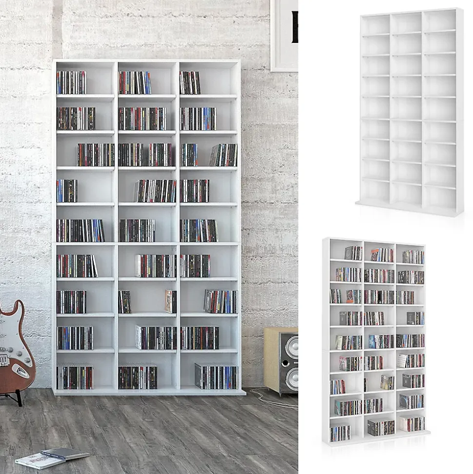 Vicco Étagère CD Blanc 102x178cm