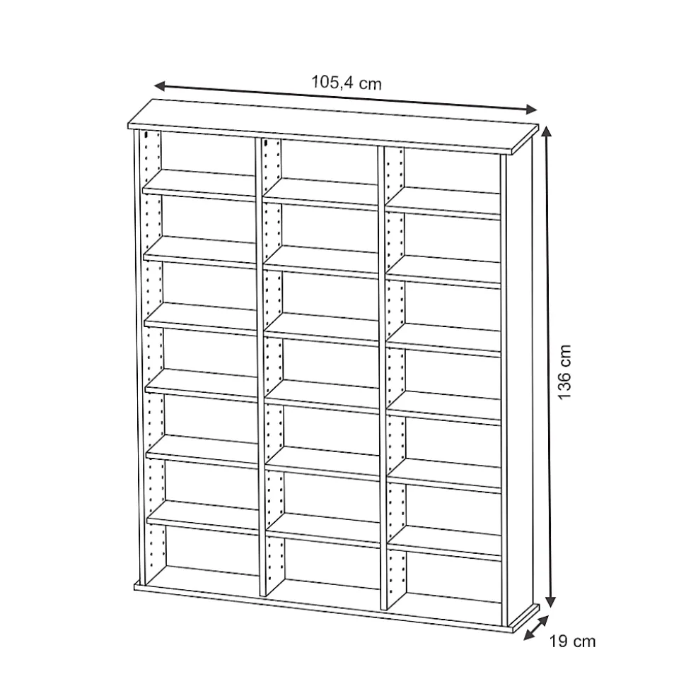 Vicco Étagère CD Blanc 105.4x136cm