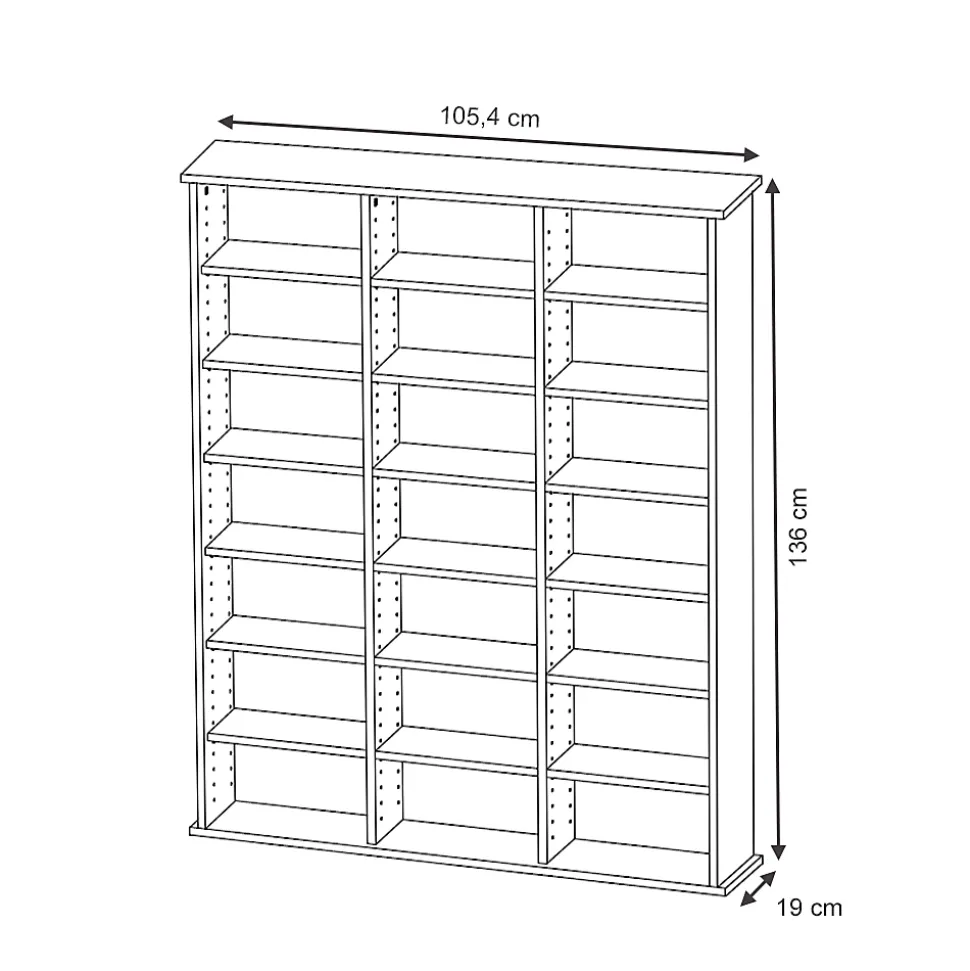 Vicco Étagère CD Béton 105.4x136cm