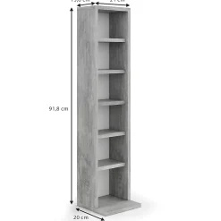 Vicco Étagère CD Béton 21x91.8cm