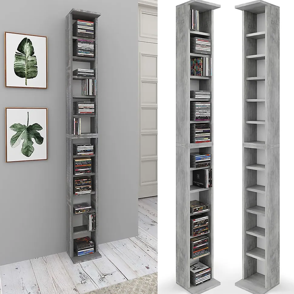 Vicco Étagère CD Béton 21x183.6cm Grandes dimensions