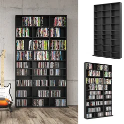 Vicco Étagère CD Noir 102x178cm