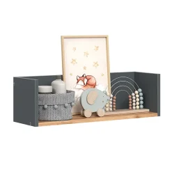Vicco Étagère murale Anthracite/chêne doré 67.8x20cm