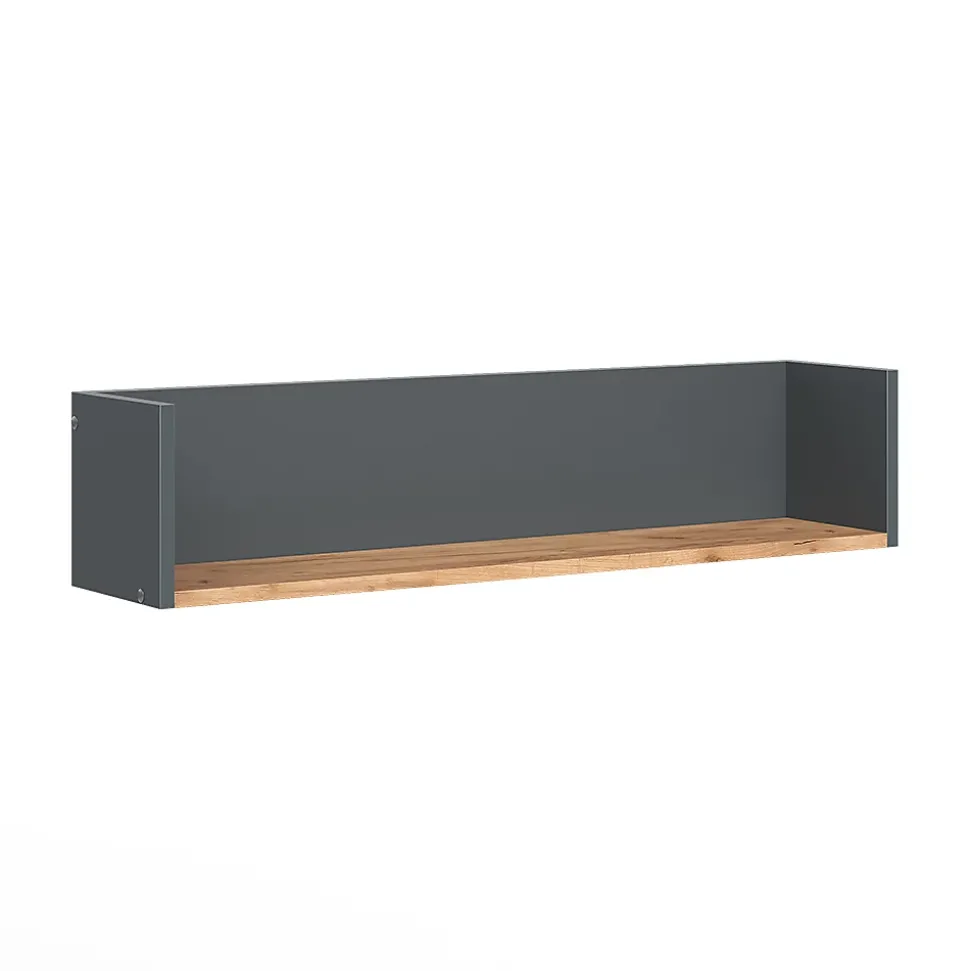 Vicco Étagère murale Anthracite/chêne doré 93.4x20cm