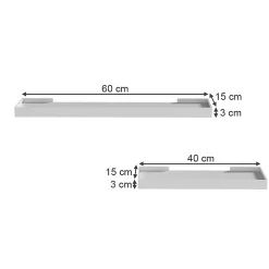 Vicco Étagère murale Blanc 60x3cm Lot de 2