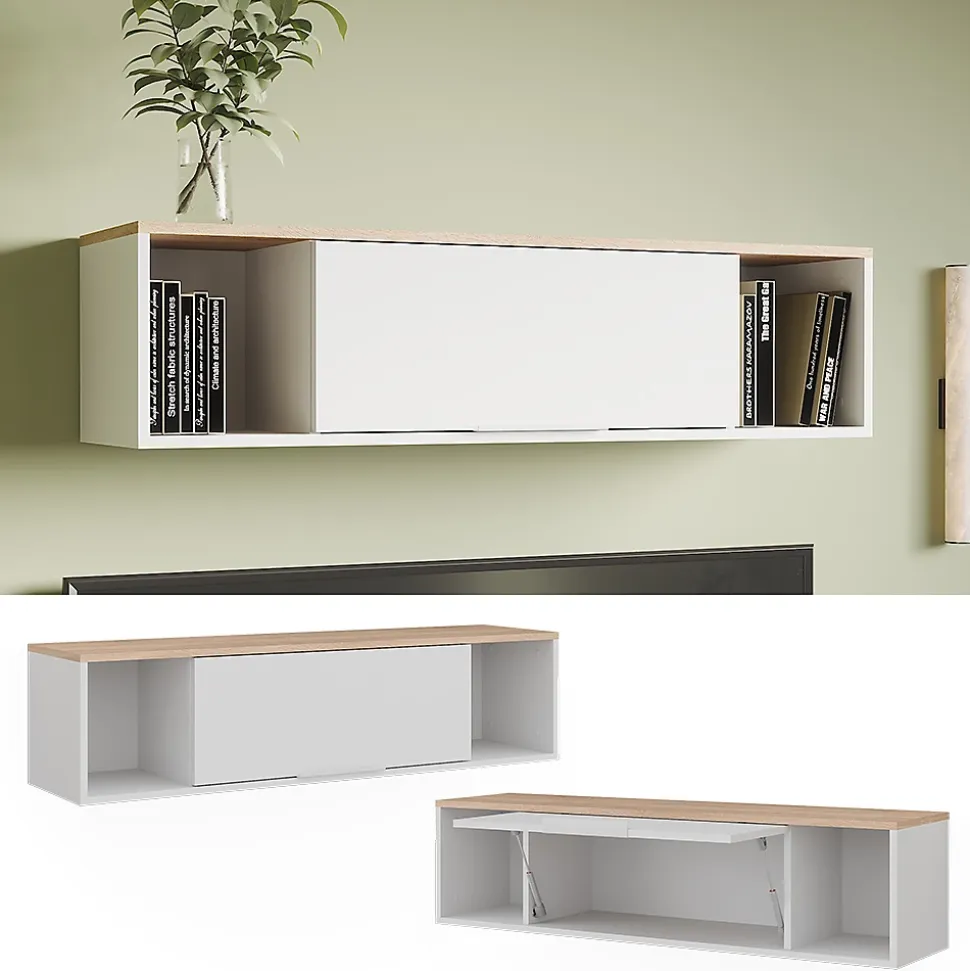 Vicco Étagère murale Blanc/Sonoma 120x30cm