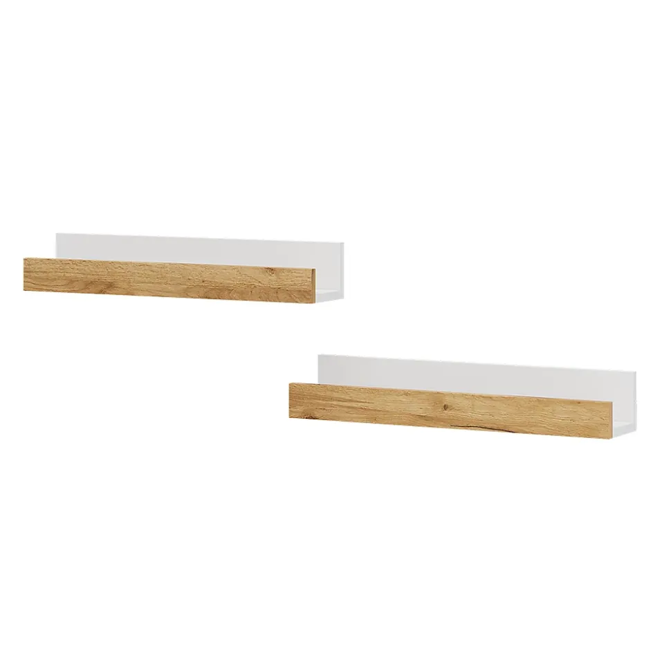 Vicco Étagère murale Chêne blanc/force de lor 60x10cm Lot de 2