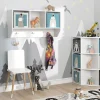 Vicco Étagère murale enfant Blanc 31x56cm avec 2 boxes pliants opt.2