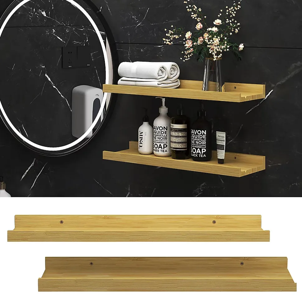 Vicco Étagère murale Naturel bois 50x4cm Lot de 2