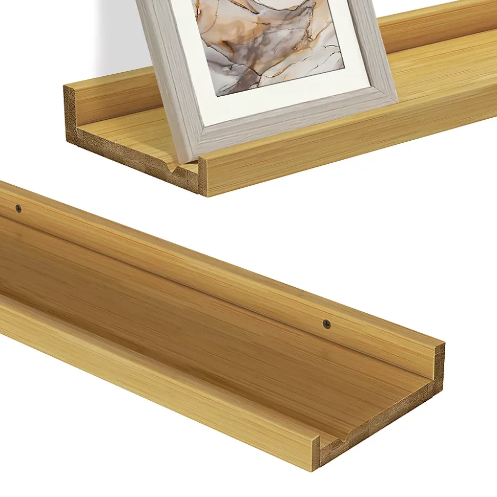 Vicco Étagère murale Naturel bois 60x4cm Lot de 2