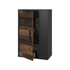 Vicco Étagère murale Noir/ancien style 50.1x78.4cm avec 2 compartiments