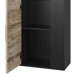 Vicco Étagère murale Noir/Chêne sable 50.1x78.4cm avec 2 compartiments