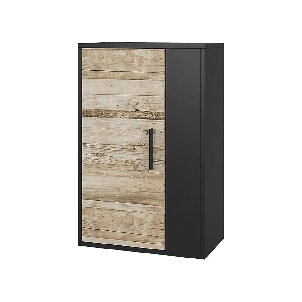 Vicco Étagère murale Noir/Chêne sable 50.1x78.4cm avec 2 compartiments