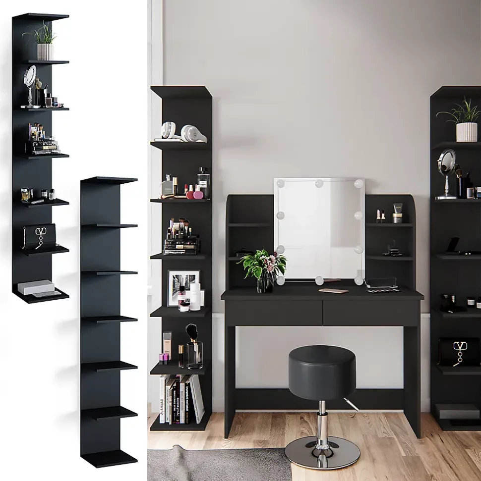 Vicco Étagère Noir 30x190cm ouvert
