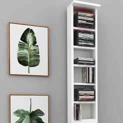 Vicco Étagère pour CD Blanc 21x91.8cm Grand set de 2