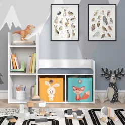 Vicco Étagère pour enfants Blanc 30.9x88.6cm avec 2 boxes pliants opt.1