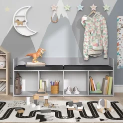 Vicco Étagère pour enfants Gris clair 142.4x53.4cm 4 compartiments