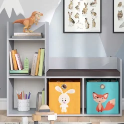 Vicco Étagère pour enfants Gris 30.9x88.6cm avec 2 boxes pliants opt.2