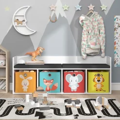 Vicco Étagère pour enfants Blanc 31.2x53.4cm avec 4 boîtes pliantes opt.1