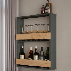 Vicco étagère pour verres à vin Chêne doré/anthracite 60x72cm