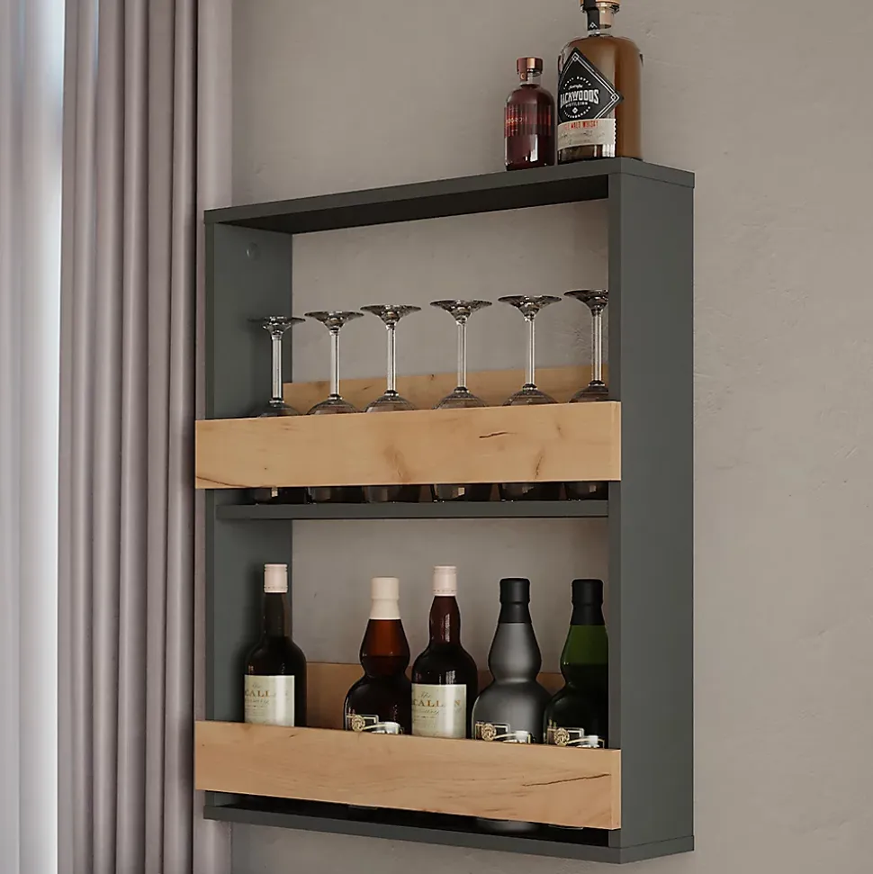 Vicco étagère pour verres à vin Chêne doré/anthracite 60x72cm
