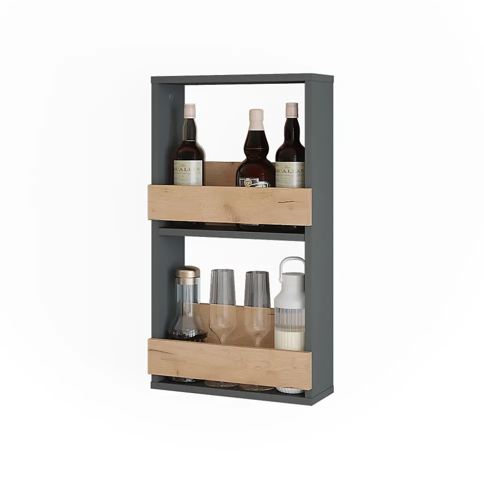 Vicco étagère pour verres à vin Chêne doré/anthracite 40x72cm