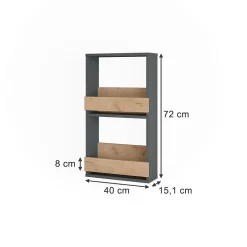 Vicco étagère pour verres à vin Chêne doré/anthracite 40x72cm