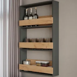 Vicco étagère pour verres à vin Chêne doré/anthracite 60x98cm