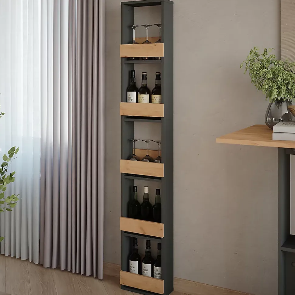 Vicco étagère pour verres à vin Chêne doré/anthracite 30x180cm