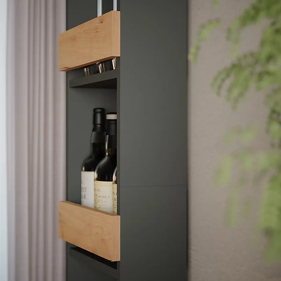 Vicco étagère pour verres à vin Chêne doré/anthracite 30x180cm