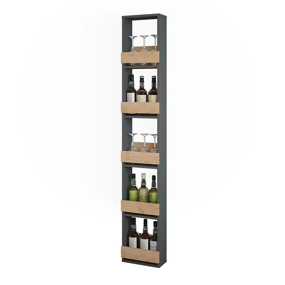 Vicco étagère pour verres à vin Chêne doré/anthracite 30x180cm