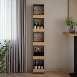 Vicco étagère pour verres à vin Chêne doré/anthracite 30x180cm