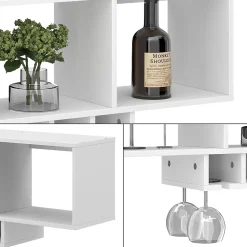 Vicco étagère pour verres à vin Blanc avec porte-verre