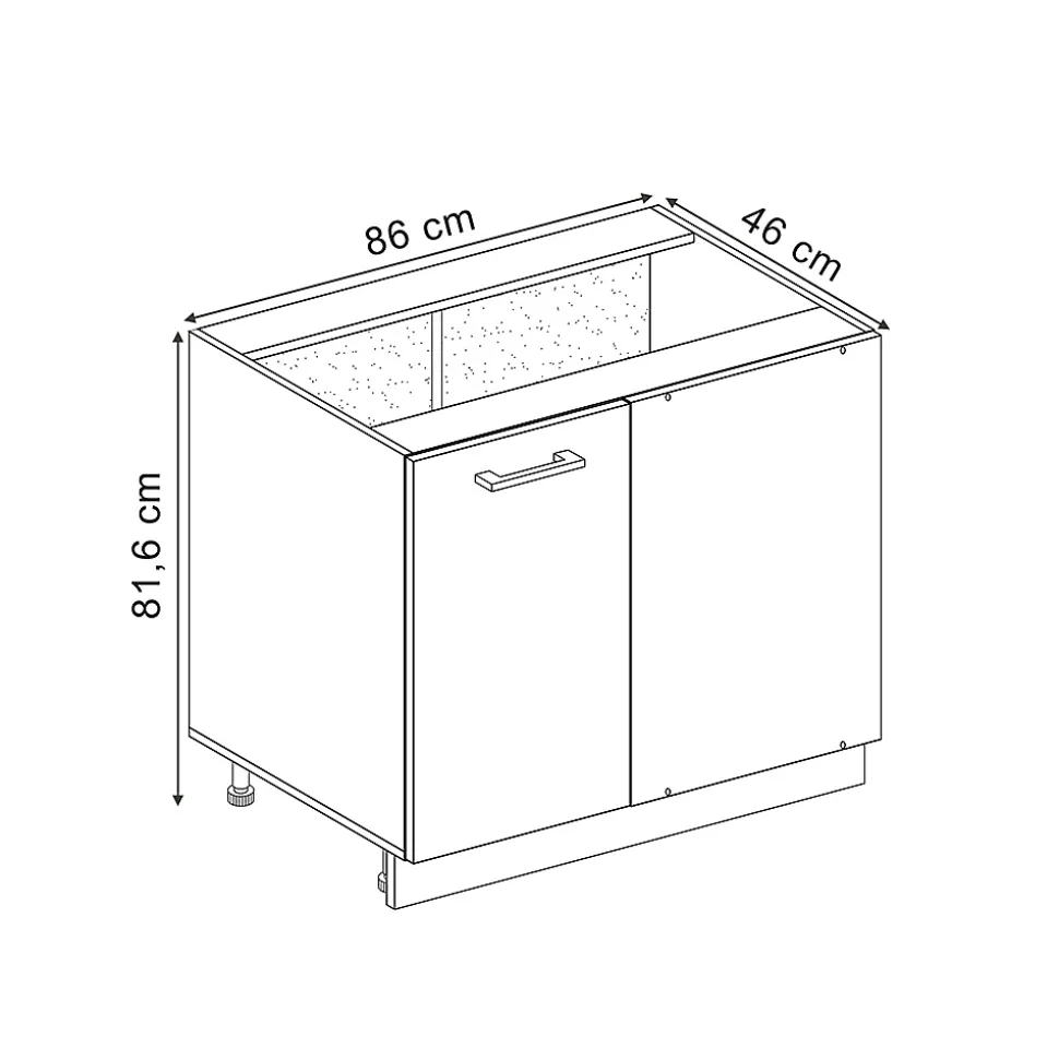 Vicco Universal Armoire dangle Noir Haute brillance 86cm avec porte, avec PT