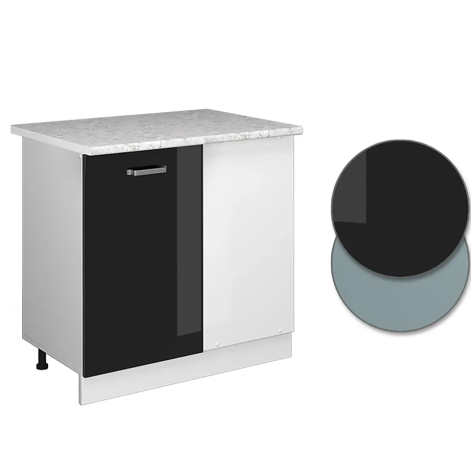 Vicco Universal Armoire dangle Noir Haute brillance 86cm avec porte, avec PT