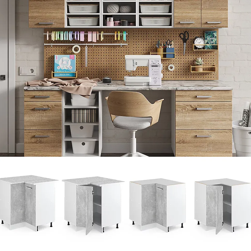 Vicco Universal Armoire dangle Béton 75.6cm avec porte, sans PT