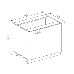 Vicco Universal Armoire dangle Sonoma 86cm avec porte, sans PT