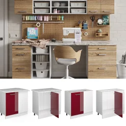 Vicco Universal Armoire dangle Rouge bordeaux Haute brillance 86cm avec porte, sans PT