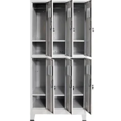 vidaXL Armoire à casiers avec 6 compartiments Acier 90x45x180 cm Gris