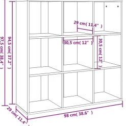 VidaXL Armoire à livres Sonoma gris 98x30x98 cm 815451