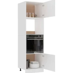 vidaXL Armoire à Micro-ondes, Armoire de Cuisine avec étagère, Meuble de Rangement Salle à Manger Maison Intérieur, Blanc 802546